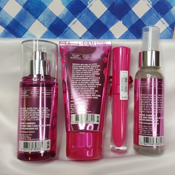 BATH & BODY WORKS 4-PIECE 'PERFECT IN PINK' LIP OIL & BODY SHIMMER GIFT SET - Picture 13 of 14